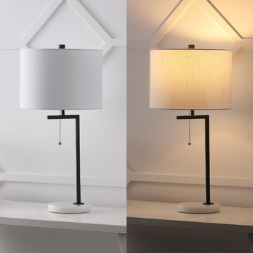 Alyssa 24.5" Metal/Marble LED Table Lamp - JONATHAN Y